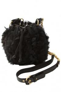 JUICY COUTURE Pouchette Black Chiffon Bag 