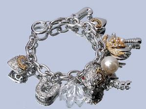 Couture Style Charm Bracelet Silver