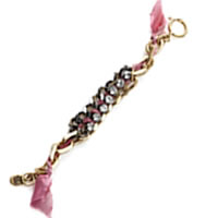 JUICY COUTURE War Of Love Pink Ribbon & Chain Bracelet