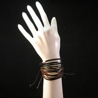 2 Leather Rope Easy Pull Bracelets