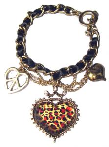 Vintage Leopard Heart Peace Bracelet
