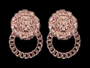 Lion Head Copper Earrings