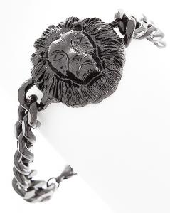 Lion Head Gun Metal Bracelet