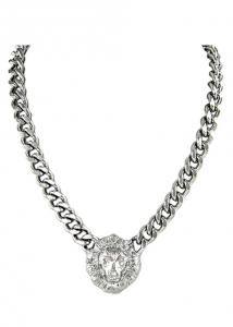Lion Head Silver Pendant Necklace