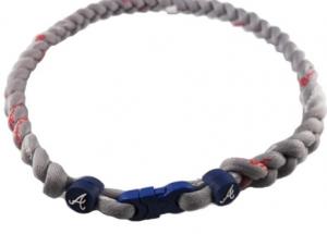 MLB 3 Rope Tornado Titanium Necklace <br /> Atlanta Braves (Grey) MLB 3 Rope Tornado Titanium Necklace <br /> Atlanta Braves (Grey)