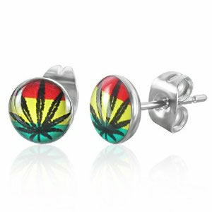 Marijuana Colorful Stud Earrings