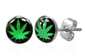 Marijuana Stud Earrings