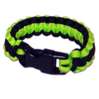 Paracord Survival Rescue Bracelet (Neon Green Black)