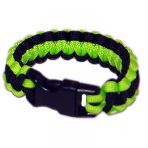 Paracord Survival Rescue Bracelet<br /> (Neon Green Black)