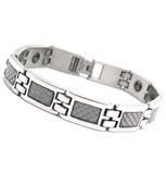 South Korean Titanium Steel White Fiber Magnetic Health Bracelet 