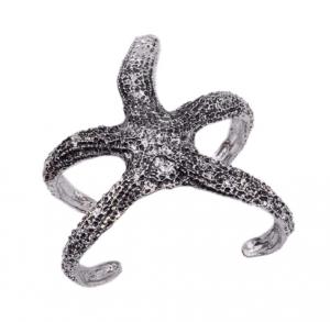 Silver Starfish Cuff Bracelet