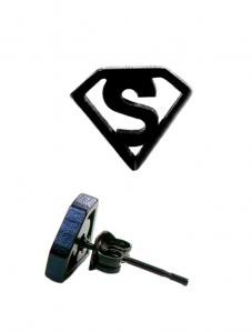Superman Black Stud Earrings