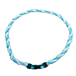 Phiten Japanese Tornado Titanium Necklace 22"<br />   (Light Blue/White)