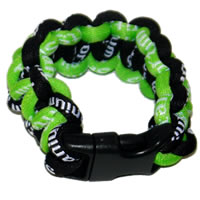 Paracord Style Titanium Bracelet - Neon Green/Black