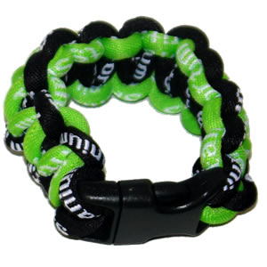Paracord Style Titanium Bracelet - Neon Green/Black