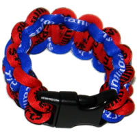 Paracord Style Titanium Bracelet - Royal Blue/Red