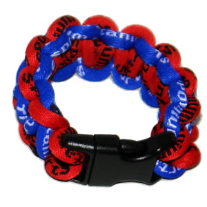 Paracord Style Titanium Bracelet - Royal Blue/Red