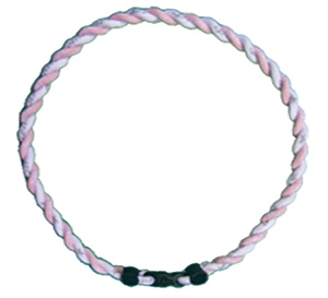 Phiten Japanese Tornado Titanium Necklace 18"<br />  (Pink/White)
