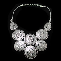 Trendy Silver Bib Necklace