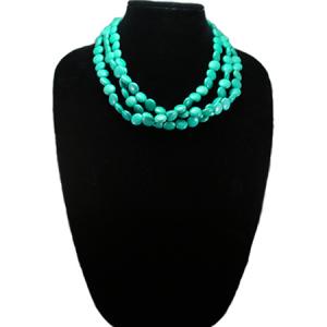 Trendy Turquoise Multi-Row Necklace