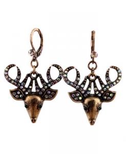 Deer Head Drop Earrings