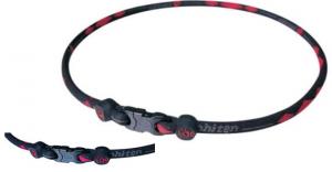 Phiten Japanese RAKUWA Titanium Necklace X30  <br />  Classic (Black / Red Diamond)
