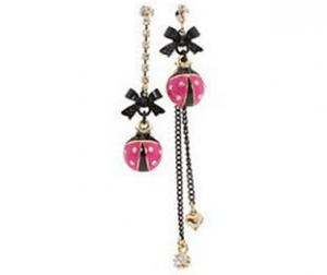 Betsey Johnson Betsey's Picnic Ladybug Drop Earrings