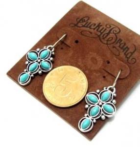 Lucky Brand Turquoise Cross Flower Earrings
