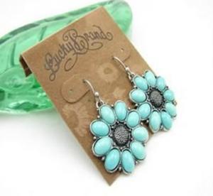 Lucky Brand Turquoise Flower Earrings