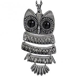 Hinged Owl Pendant In Silver
