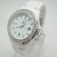 Crystal Plasteramic Watch (Black or White)