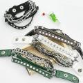 Multi-Layer Leather Metal Chain Bracelet 