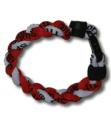 3 Rope Titanium Tornado Bracelet (Red/White/Red))