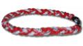 3 Rope Tornado Titanium Necklace (Red/White/Red)