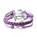 Anchor & Infinity Purple Braided Bracelet
