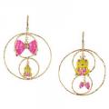 BETSEY JOHNSON Frog Bow Gypsy Hoop Earrings