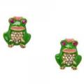 Green Frog Stud Earrings