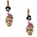 Betsey Johnson Rose Skull Drop Earrings