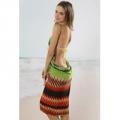 Geometric Green Open Back Cover up Beach Dress