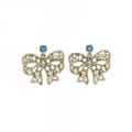 Betsey Johnson Crystal Bow Drop Earrings
