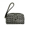 Betsey Johnson Metal Heart Black White Wristlet Wallet Phone Case
