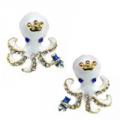 Betsey Johnson Critter Boost Octopus Stud Earrings in White