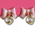 Betsey Johnson Pink Bow Earrings