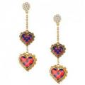 Polka Dot Heart Dangle Earrings 
