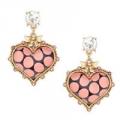 Betsey Johnson Polka Dot Large Heart Earrings