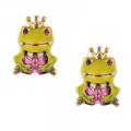 Betsey Johnson Rose Garden Frog Stud Earrings