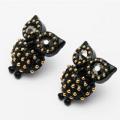 Black Owl Stud Earrings