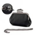 Black Skulls Knuckle Clutch Purse