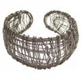 ZAD Black Metal Messy Wire Wrapped Cuff Bracelet 