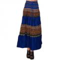 Boho Patchwork Skirt in dark blue